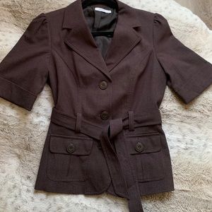 Brown short sleeve blazer size 6